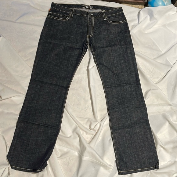 Men Robins Jeans Black Wash Red Viper Leather size 40 - Picture 6 of 10